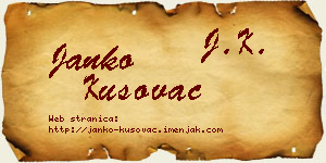 Janko Kusovac vizit kartica